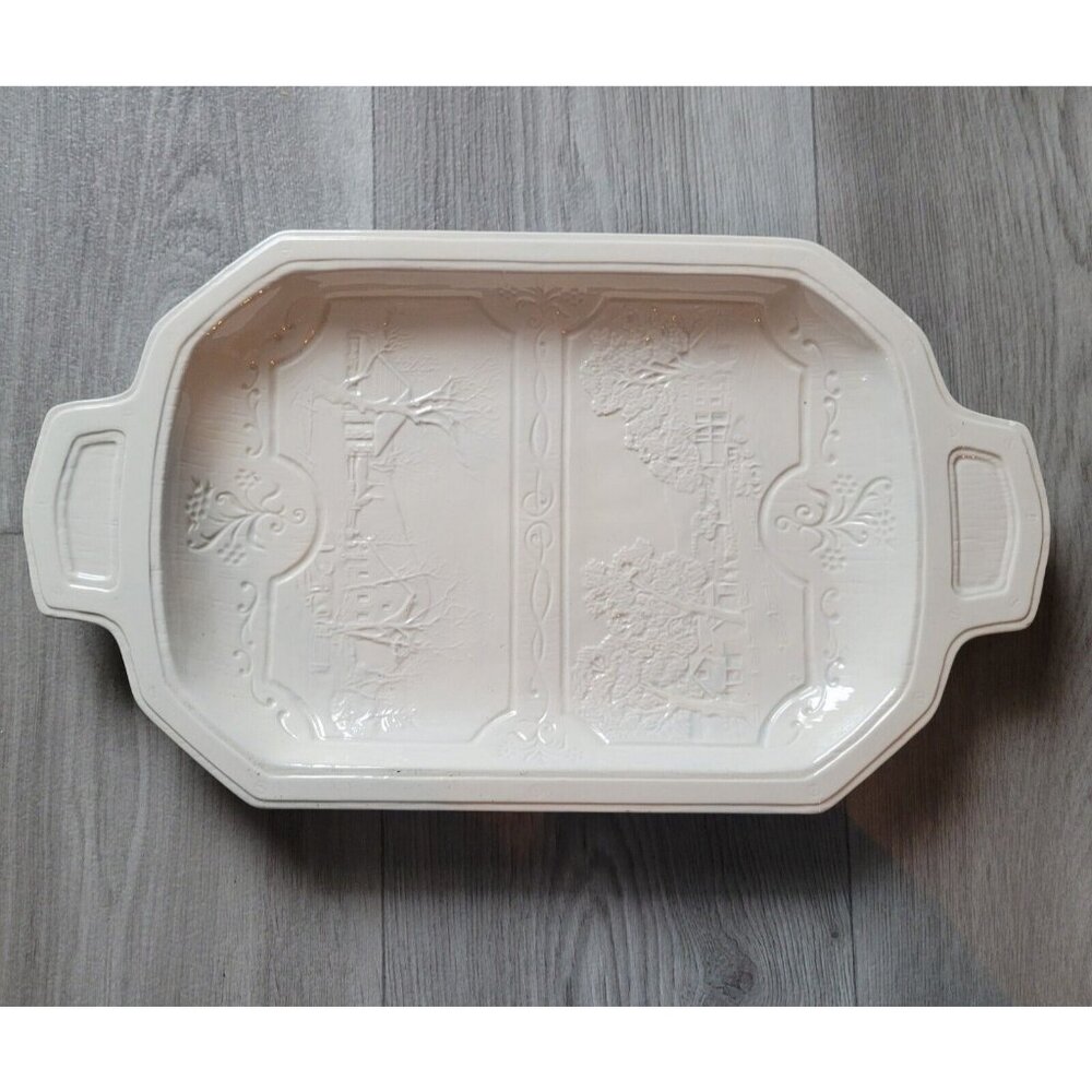 Vintage 1981 Duncan Enterprises California pottery serving platter Summer Winter